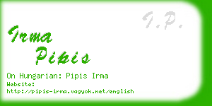 irma pipis business card